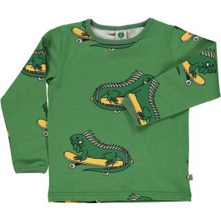 Smafolk Langarm-Shirt grün mit Leguanen