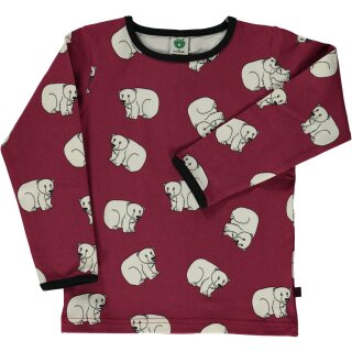Smafolk Langarm-Shirt maroon mit Eisbären