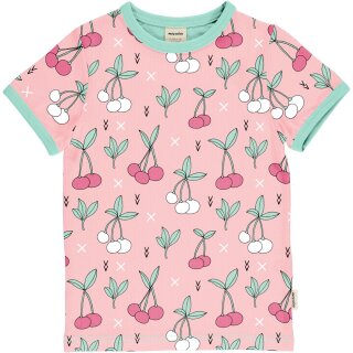 meyadey by maxomorra Mädchen T-Shirt / Biobaumwolle / rosa mit Kirschen