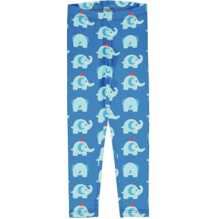 maxomorra Unisex Leggings / Biobaumwolle / blau mit Elefanten 86/92