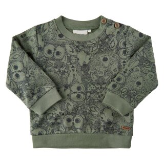 Minymo Sweatshirt AOP deep lichen green 62