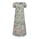 Lofff Maxi Dress Puffy Sleeves + Underdress mint flower