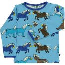 Smafolk Langarm-Shirt Blue Grotto mit Pferden