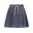 LIKE FLO Crinkle Plisse Skirt with small Flowers navy