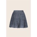 LIKE FLO Crinkle Plisse Skirt with small Flowers navy