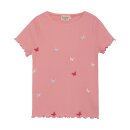 Minymo T-Shirt SS Rib Schmetterlinge strawberry ice